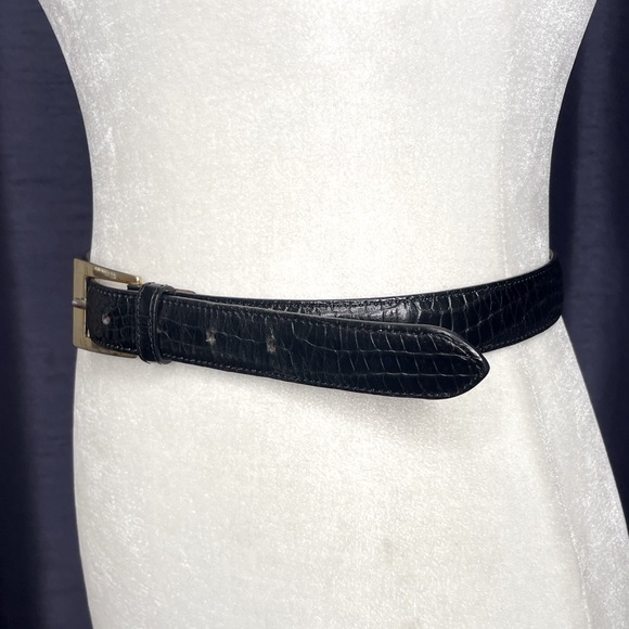 90s Y2K Embossed Leather Belt - Picture 3 of 8